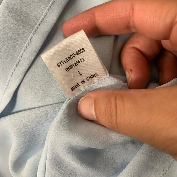 Cotton Candy LA Large Silky tie neck halter dress Empire waist Floral print - Picture 5 of 5